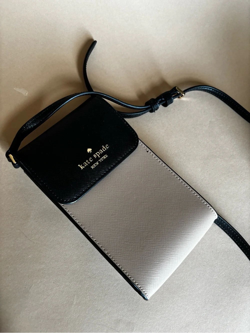 kate spade Black and Cream Two-Tone Crossbody Phone Bag